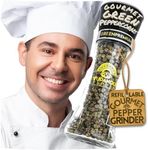 YUPANQUI Green Peppercorn Grinder 2.1oz Best Green Peppercorns Whole FOR ITALIAN CUISINE & More, Gourmet Peppercorns - Refillable Pepper Grinder with Peppercorns Organic Peppercorns