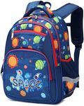 Moonmo Kids Backpack Boys,School Backpacks for Boys Elementary Students,boys school backpack with compartments for 5+, Blue Space, Large, Custom