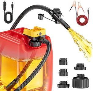 Ecarke 5 GPM Cordless Fuel Transfer Pump for Gasoline Diesel, Portable Gas Can Pump with Auto Shut-Off & Beep Alert, Compatible with DeWalt 20V & Milwaukee 18V Batteries, 51" Hose & 5 Adapters