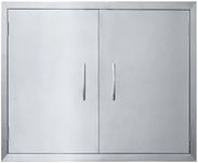 JIE JIN 24" W X 24" H Outdoor Kitchen Doors Double Doors 1.2mm Thickness 304 Brushed Stainless Steel BBQ Access Door BBQ Island Doors Outdoor Kitchen Accessories Door for Outdoor Kitchen BBQ Island