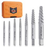 TOPME Screw Extractor Set, 7PCS Easy Out Screw Extractor Set, Stripped Screw Extractor for Removing Damaged Screws, Broken Bolts, Studs