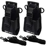 DECARETA Radio Holder,Walkie Talkie Holder,2 Pack Pouch Case Holder,Nylon Belt Case Bag with 2 Adjustable Shoulder Strap,Two Way Radio Holder Holster Case for Police,Fireman,Security Officer(Black)