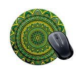 Vprint Round Gaming Mouse Pad Mandala Green Sarcastic Printed Multicolour Size 8x8 inch a