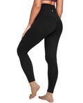 QUEENIEKE Workout Leggings for Women 27" - Ultra High Waisted Tummy Control Yoga Pants Butt Lifting Gym Training Tight (Black, Large)