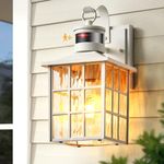 VIANIS Motion Sensor Outdoor Lights, White Dusk to Dawn Wall Lights, Exterior Light Fixture, Anti-Rust 100% Aluminum Outdoor Wall Lantern Wired for Garage Patio, Front Porch Light