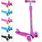 BELEEV A2 Scooters for Kids 3 Wheel Kick Scooter for Toddlers Girls & Boys, Scooter with 3 Adjustable Height, LED Light Up Wheels for Children from 3 to 12 Years Old