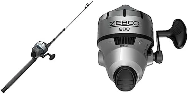 Zebco 808 Saltwater Spincast Reel and Fishing Rod Combo, 7'0" Durable Z-Glass Rod, Black & 888 Spincast Fishing Reel, 3 Bearings (2 + Clutch), Instant Anti-Reverse, Smooth Dial-Adjustable Drag