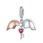 NINGAN “I Love You” Heart Pendant Charm 925 Sterling Silver Dangle Charms Compatible With European Bracelets & Necklaces