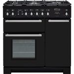 Rangemaster Toledo + TOLP90DFFGB/C 90cm Dual Fuel Range Cooker - Black / Chrome