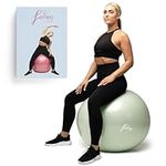 Femeo® Exercise Ball for Yoga, Stability, Pregnancy Pilates & Birthing | 100 Page Book | Over 50 Workout Exercises | Anti Burst Mint 65cm