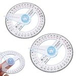 2pcs 360 Degree Protractor Protractor Set, Protractor Ruler, Drafting Tools, Circle Protractor, Math Geometry Set Student School Office Supplies for Angle Measurement (Ruler)