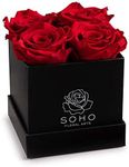 Soho Floral Arts | Roses In A Box | Real Roses Last A Year Or More Mothers Mothers Day Gift Day Gift For Mom | Eternal Roses in a Box | Preserved Fresh Flowers