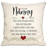 Bommex Nanny Gift Hug Throw Pillow Cover I Love You Reminder Gift for Nanny Birthday Gift Thanksgiving Gift (Nanny)