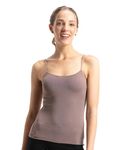 Jockey 1805 Women's Micro Modal Elastane Stretch Camisole with Adjustable Straps and StayFresh Treatment_Deep Taupe_L