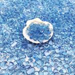 Keedolla Aquarium Sea Glass Stones, 0.93LB Clear Glass Pebbles Marble Aquarium Fish Tank Rocks Gravel for Turtle Tank, Vase Fillers, Christmas Decoration - Light Blue