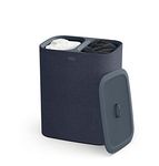 Joseph Joseph Tota 90-litre Laundry Separation Basket with lid, 2 Removable Washing Bags with Handles - Carbon Black