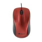 NGS Crew RED - 1200dpi Optical Mouse with USB Wire, Mouse for Computer or Laptop with 2 Boutons, Ambidextrous, Red