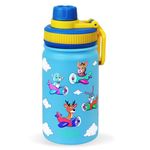 Sizzle Aqua Flying Animal Stainless Steel 3D Water Bottle for KIDS 500 ML | Lightweight Leakproof Bottle | Blue Pack of 1 Pc