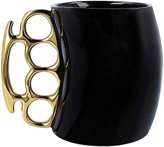 Knuckle Duster Mug,Coffee Mug,teapot Ceramic Cup,Funny Mug,Friends Mug Black Cup with Gold Handle