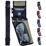 LEGEND XT420 - Archery Quiver for Arrows - Archery Hip Quiver with Belt, Fits 3 Arrow Tube Holder - Storage Pockets for Archery Accessories, Tools, Score Card