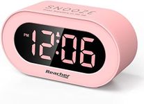 REACHER Pink Girls Alarm Clock for 