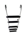 Pactrade Marine Pontoon Boat Removable Folding Ladder 5 Step Anodized Aluminum Tubing 300lbs