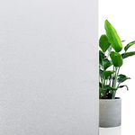 WISDOM 100% Privacy Vinyl Frosted Window Self Adhesive Glass Film Glass Film No Glue Anti-UV Window Sticker Non Adhesive (20 Inch X 120 Inch, 100% Privacy Frosted)