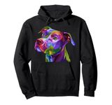 American Pitbull Terrier Pop Art Portrait for Dog Owners Pullover Hoodie