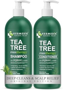 KESMEDIK Tea Tree Oil Shampoo and Conditioner MaxTherapy Set, Itchy Scalp Relief, Refreshes & Cleanses Dandruff & Buildup, Clarifying for Oily Hair, Women & Men, 16 fl oz Each