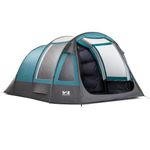 Trail Gidleigh Inflatable 5 Man Air Tent with Living Area, Family Camping Tunnel Tent, 5000mm Waterproof, Dark Zone Bedroom, Safety Purge Pump and Bag (L465cm x W320cm x H200cm)