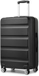Kono Medium 24" Suitcase | Expandable Hard Shell Luggage | Lightweight | TSA Lock | 4 Sturdy Spinner Wheels | Travel Carry-On Luggage (Black,65x43.5x25cm)