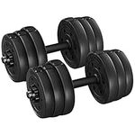 Yaheetech 2x10kg Hand Dumbbells Set for Men and Women Home Fitness Lifting Training Adjustable Free Weights