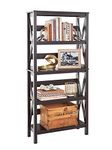 ClosetMaid 3955 X-Frame Design 5-Shelf Bookshelf or Bookcase, Black Walnut Wood