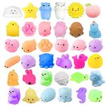 Mochi Squishy Toys , 36 Pcs Mini Squishy Animal Toys Squishy Fidget Toys Squishies Party Bags Filler Soft Squeeze Stress Reliever Toys for Kids and Adults