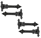 Adonai Hardware Adonijah Antique Cast Iron Strap T Hinge (7.9" x 4 Pack, Beeswax Living Finish) for Barn Doors, Gates, Kitchen Cabinets, Sheds, Wooden Box, Furniture, Cedar Chest and Trunks