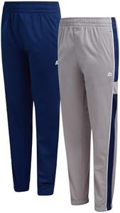 RBX Boys Sweatpants - 2 Pack Stretch Performance Tricot Activewear Boys Joggers Athletic Pants with Side Pockets (Size: 4-20), Size 18-20, Grey/Fast Blue