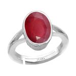 Clara Ruby Manik 3cts or 3.25ratti Stone Silver Adjustable Ring for Men