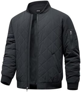 JMIERR Mens Quilted Jackets Insulated Puffer Coats, M, Dark Grey