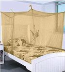 Kalibar Mosquito Net for Single Bed I Premium Machardani Multicolor Size 1M X 2MX (Khaki)