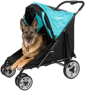InnoPet Mamut Large Dog Buggy Blue - Carries up to 50kg, Rain Cover Included, One-Hand Folding, Swivel Front Wheels, Dog Trailer for Medium and Large Size Dogs.