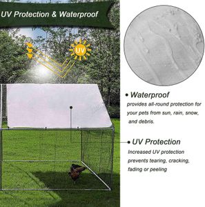 FoxHunter Outdoor Metal Chicken Run Cage – 3x8x2m Walk-In Poultry Enclosure