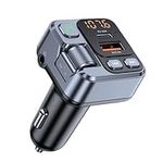 Bluetooth Car Adapter FM Transmitter Receivers, 42W PD 3.0 Cigarette Lighter USB C Car Charger Adapter, Handsfree Calls, Music Player USB Drive,Wireless FM Radio Car Kit Audio Adapter