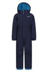 Mountain Warehouse Cloud Kids Snowsuit - Waterproof, Adjustable, One Piece Winter Jumpsuit with Taped Seams & Fleece Lining for Girls & Boys - For Rain, Ski, Winter Navy Kids Size 5-6 Years