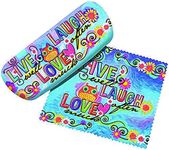 Spoontiques Live Love Laugh Eyeglass Hard Case with Matching Lens Cloth