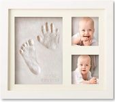 Baby Hand and Footprint Kit, Keepsake Photo Frame, Baby-Safe Clay, Baby Shower Gifts Photo Frame for Newborn Boys & Girls Newborn Gift Picture Frame for Baby Registry