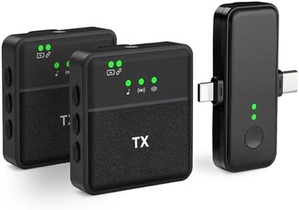 Microfono Lavalier Wireless per iPhone iPad Androide e Fotocamera, 2,4 GHz No Bluetooth Microfono Smartphone Microfono Telefono Mini Mic Senza Fili per Registrazione Video TikTok YouTube Facebook