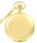 Golden Classic Smooth Full Hunter Pocket Watch with Chain