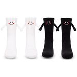 Magnetic Holding Hands Socks 2pairs, Funny Friend Hand In Hand Socks, Novelty Best Friendship Couple Gifts Socks For Women Men Christmas New Year