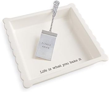 Mud Pie Brownie Baker Set, 3.35H X 13.4L X 13.1W, White