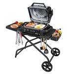 GRILL FORCE Grill Stand for Ninja Woodfire Grill,Grill Cart,Collapsible Outdoor Grill Stand Fit for Ninja Woodfire Outdoor Grill(Ninja OG701),Traeger Ranger,Pit Boss 10697,10724,22" Blackstone Griddle